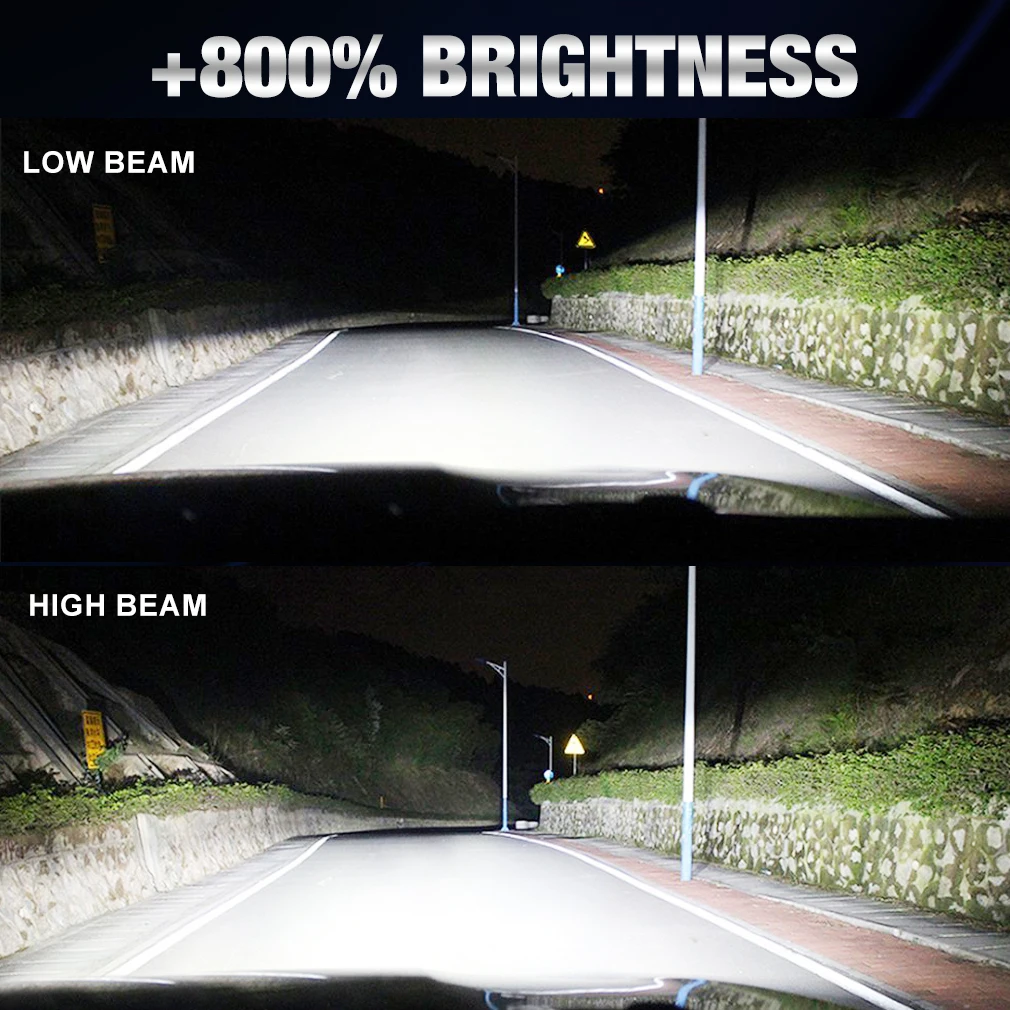 Ultra-Bright LED Headlight and Fog Lamp Bulbs - 30000LM, 6000K, Turbo Design