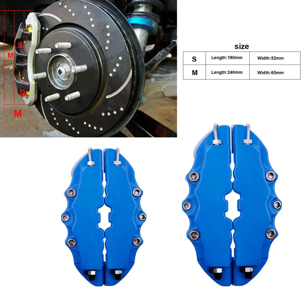 Car Brake Caliper Covers 4PC 3D Car Disc Brake Caliper Cover Case Front Rear Accessories ABS Plastic Brake Disc Wheel Hub Covers