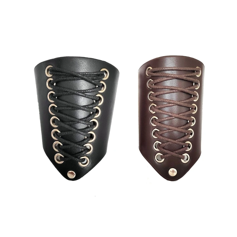 PU Wrist Protector Medieval Punk Gauntlet for ComicCon Photoshoots Solid Color