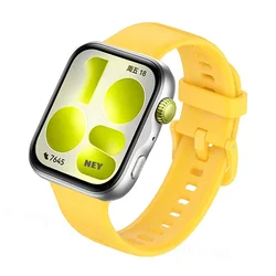 Silicone Sport Replacement Strap for Huawei Watch Fit - Original Wristband Accessory (9 Vibrant Yellow)