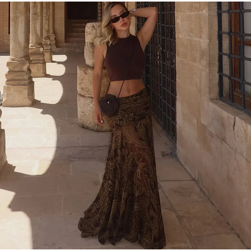 Y2K Chic Print Asymmetric Maxi Skirts Women Fashion High Waist Pleated A-line Skirt 2025 Summer Autumn Beach Party Streetwear S5b9a93509abd4e7cb77c74fabbc6f4660