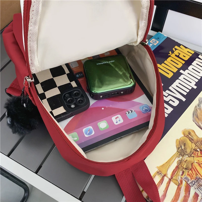 New Japanese Harajuku Backpacks Women Small Travel Bagpack Nylon Contrast Chest Bag High Quality Ladies Backpack Mochila 2023