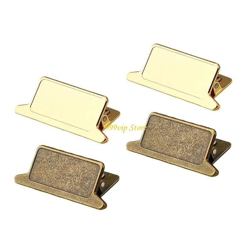 C90C 2/4Pcs 레트로 금속 참고 종이 클립 저널 플래너 문서 영수증 빌 관리를위한 장식 스크랩북 클립