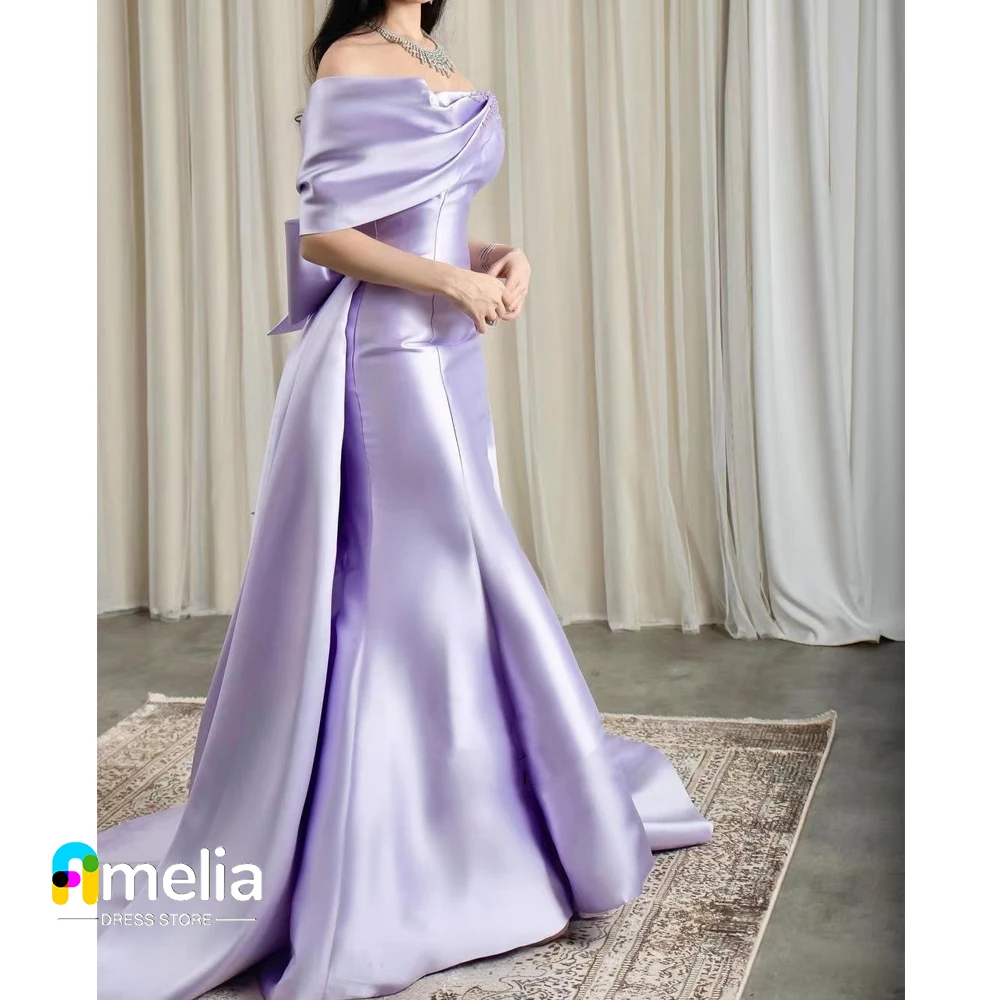 

Amelia Off The Shoulder Dubai Prom Dress Short Sleeves Evening Gown With Fethers Floor Length Women Wedding Party Dress2023