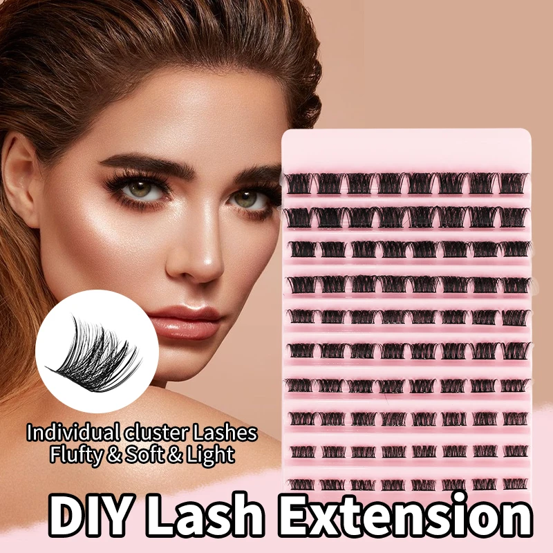 

BES DIY Cluster Lashes free ship Segmented Beam Natural C/D Curl Individual Mink Eyelashes Makeup Supplies at home