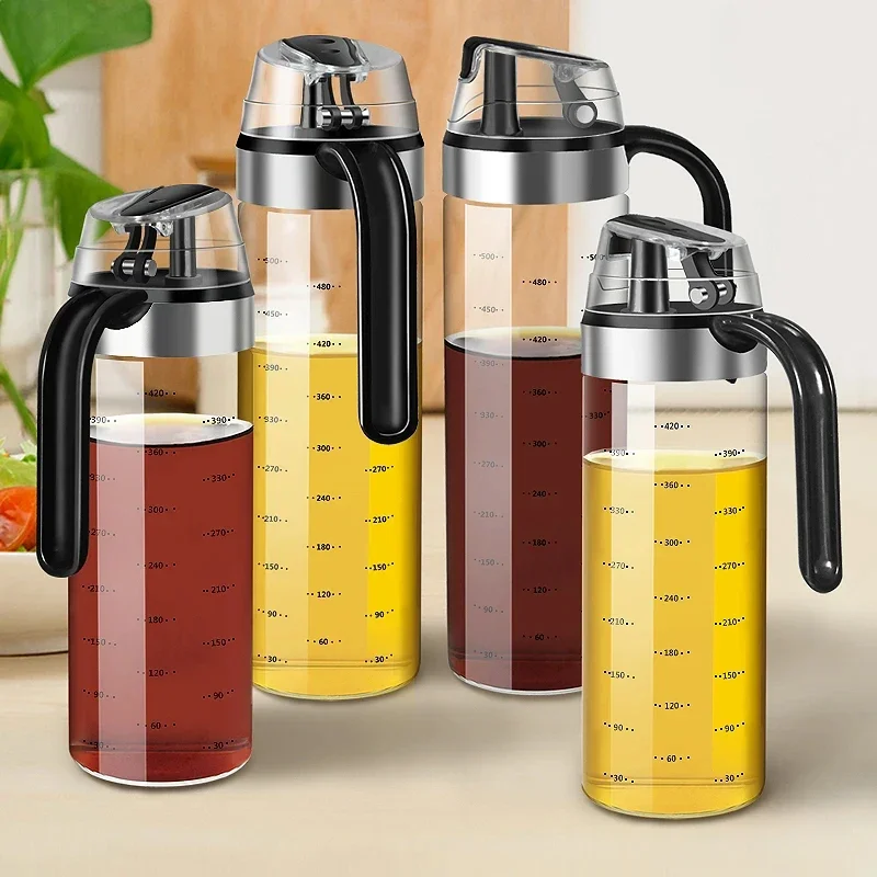 2PCS Oil Dispenser Sauce Bottle Glass Storage Bottles Spice Glass Oil Spray Vinegar Cooking Seasoning Bottle  Kitchen Tools