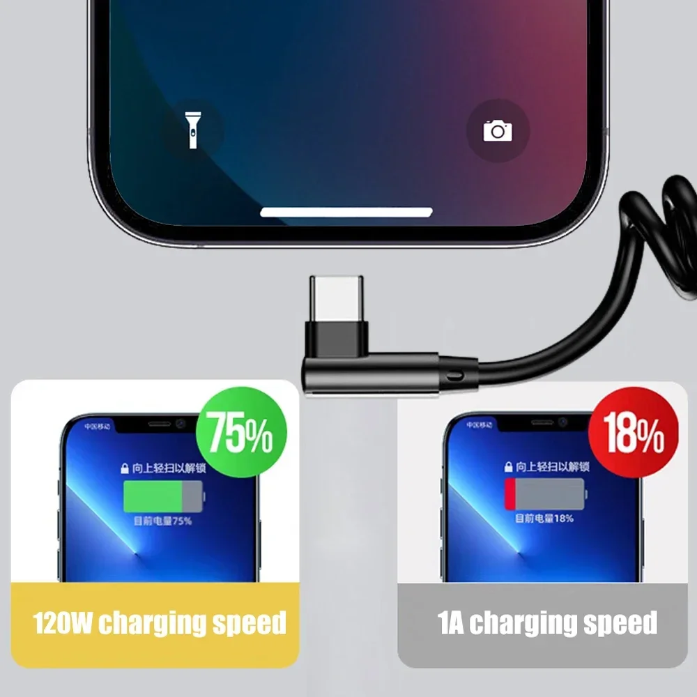 Ultra-Fast USB Type-C 120W Quick Charge Retractable Cable