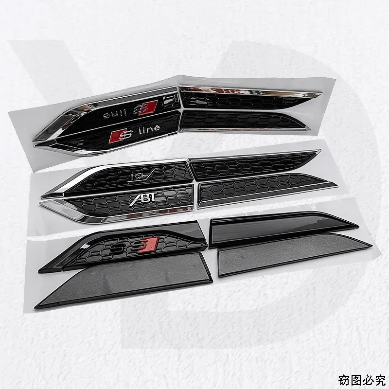 아우디 S 라인 ABS 자동차 데칼 범퍼 스트립 ABT S5 RS5 펜더 사이드 배지 엠블럼 보호 스티커 자동 장식 액세서리