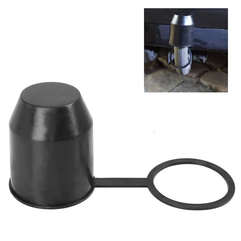 Tow Bar Ball Cover Universal 50mm Tow Bar Cover Cap With Hook Ball Shape Towing Hitch Tow Ball Cover Waterproof Trailer Protection Car Accessories