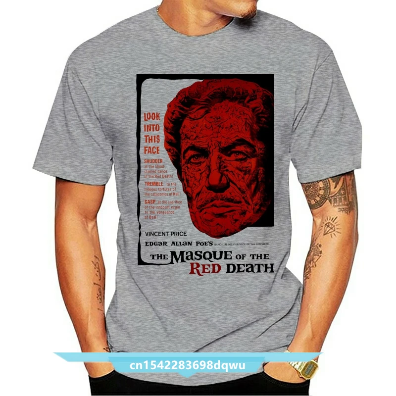 

T-Shirt Masque Of The Red Death Maglietta Grigia Film Horror Vincent Price