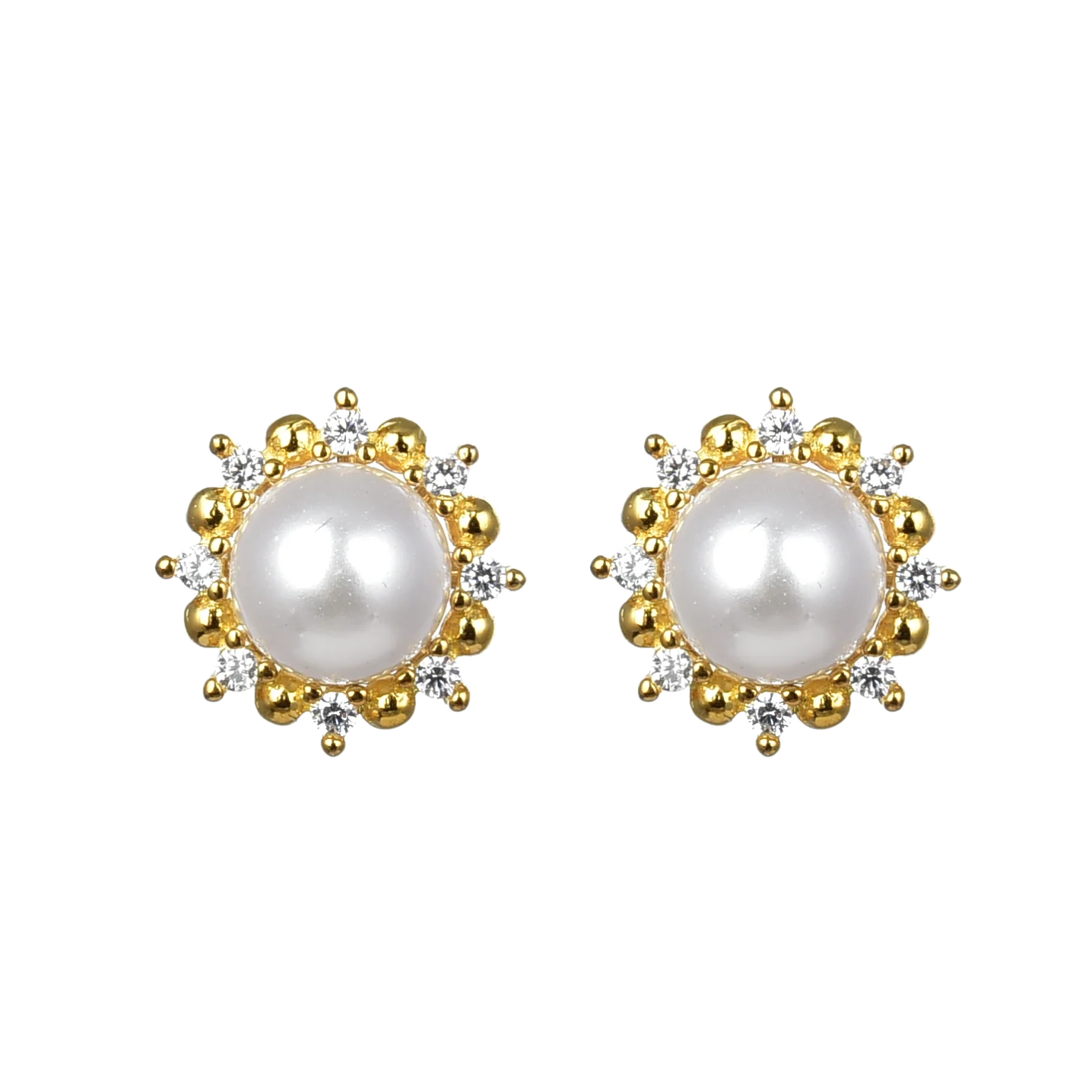 MEFUDIOR Women's Earrings Elegant Imitation Pearl 925 Silver Temperament Vintage Personality Zircon Earrings for Girls M49