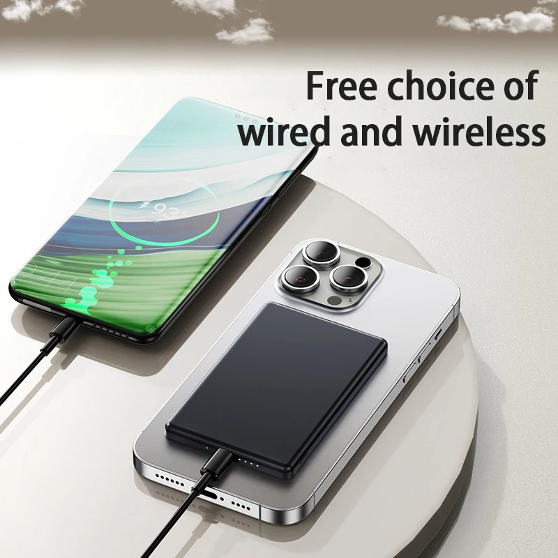 5000mAh Magnetic Power Bank Slim Wireless Powerbank Portable External Battery for Magsafe for iPhone 16 15 Samsung/Xiaomi 5