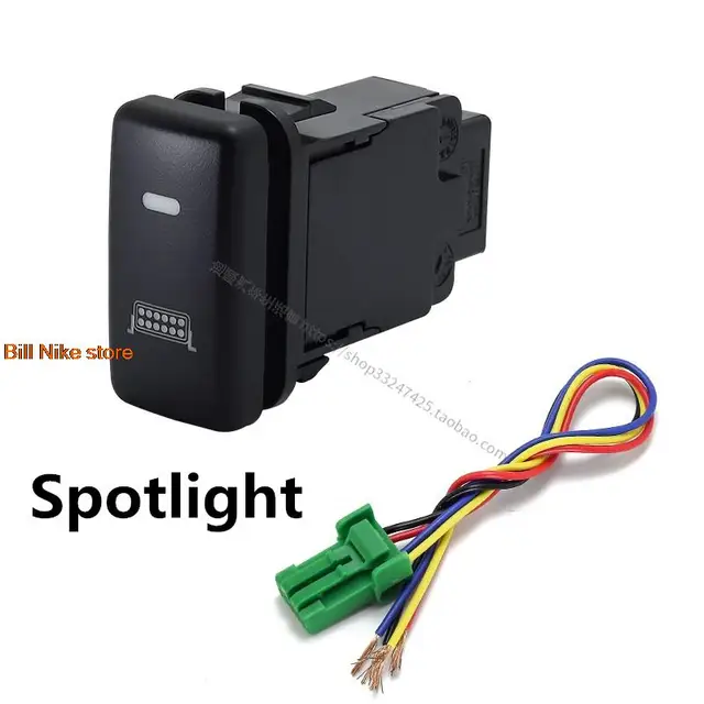 For Toyota PRADO 2003-2009 Front Fog Light LED DRL Heating Up Tail Gate Radar Parking Sensor Switch Button with Wire Gray