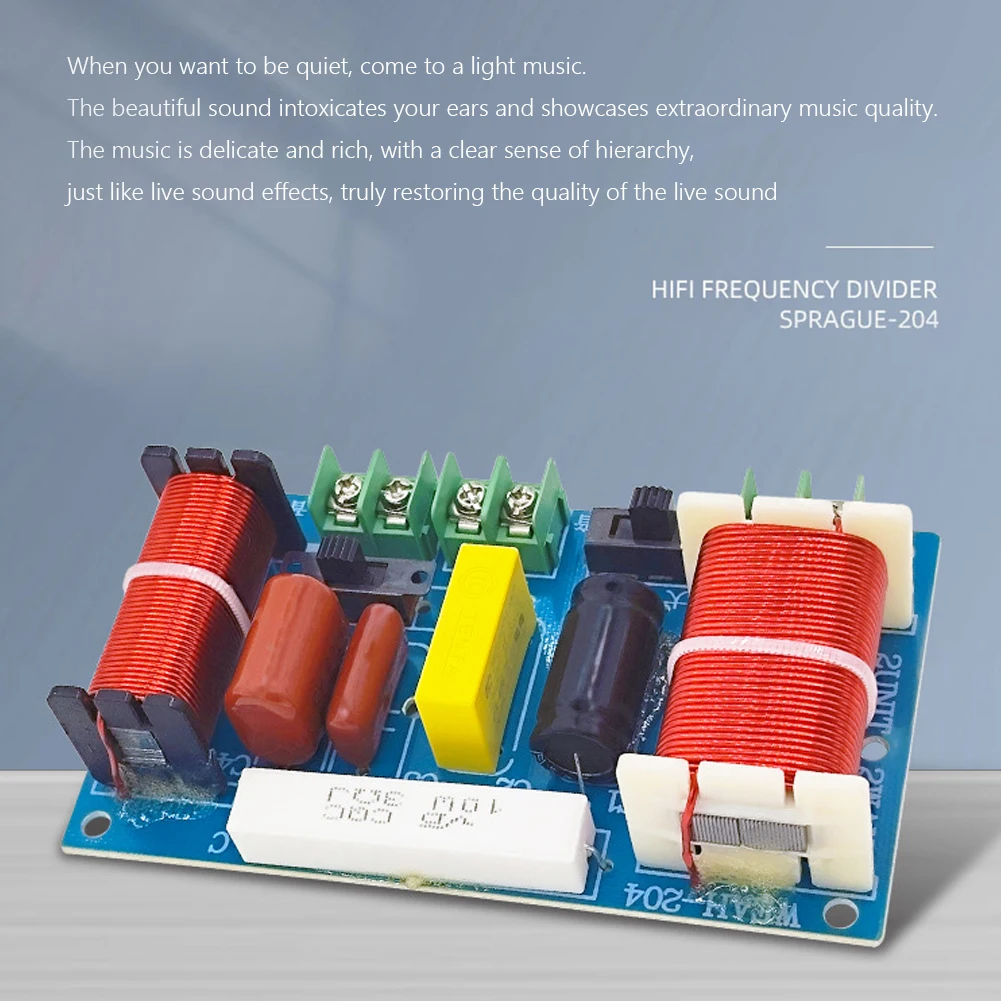 250W 2-Way Frequency Divider Adjustable Frequency Point DIY Speaker Filter Circuit Home Theater Audio Modification