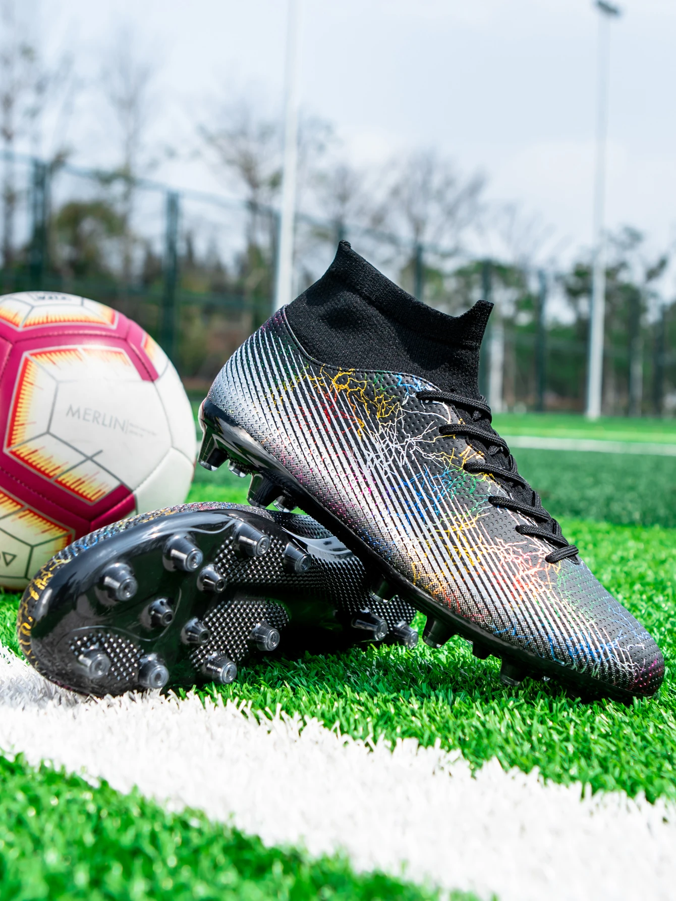 Men Kids Ankle Boots Children Fast Soccer Training Sneakers Outdoor Non Slip Male Football Cleats Shoes_voghion.com