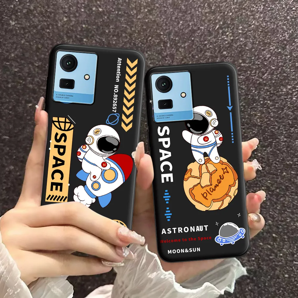 Cartoon Ice Cream Astronaut Soft Silicone TPU Phone Case - Cute Back Cover Bumper