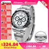 Sugess Panda Chronograph Movement Automatic Mechanical Chronograph Wristwatch Waterproof Diving Men Watches Ceramic Bezel Tona 1