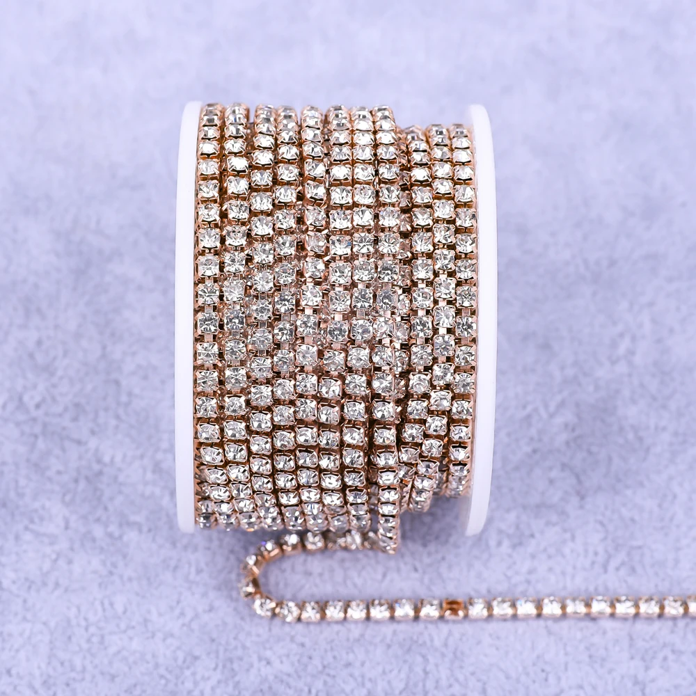 Radiant Gold Rhinestone Decorative Crystal Trim