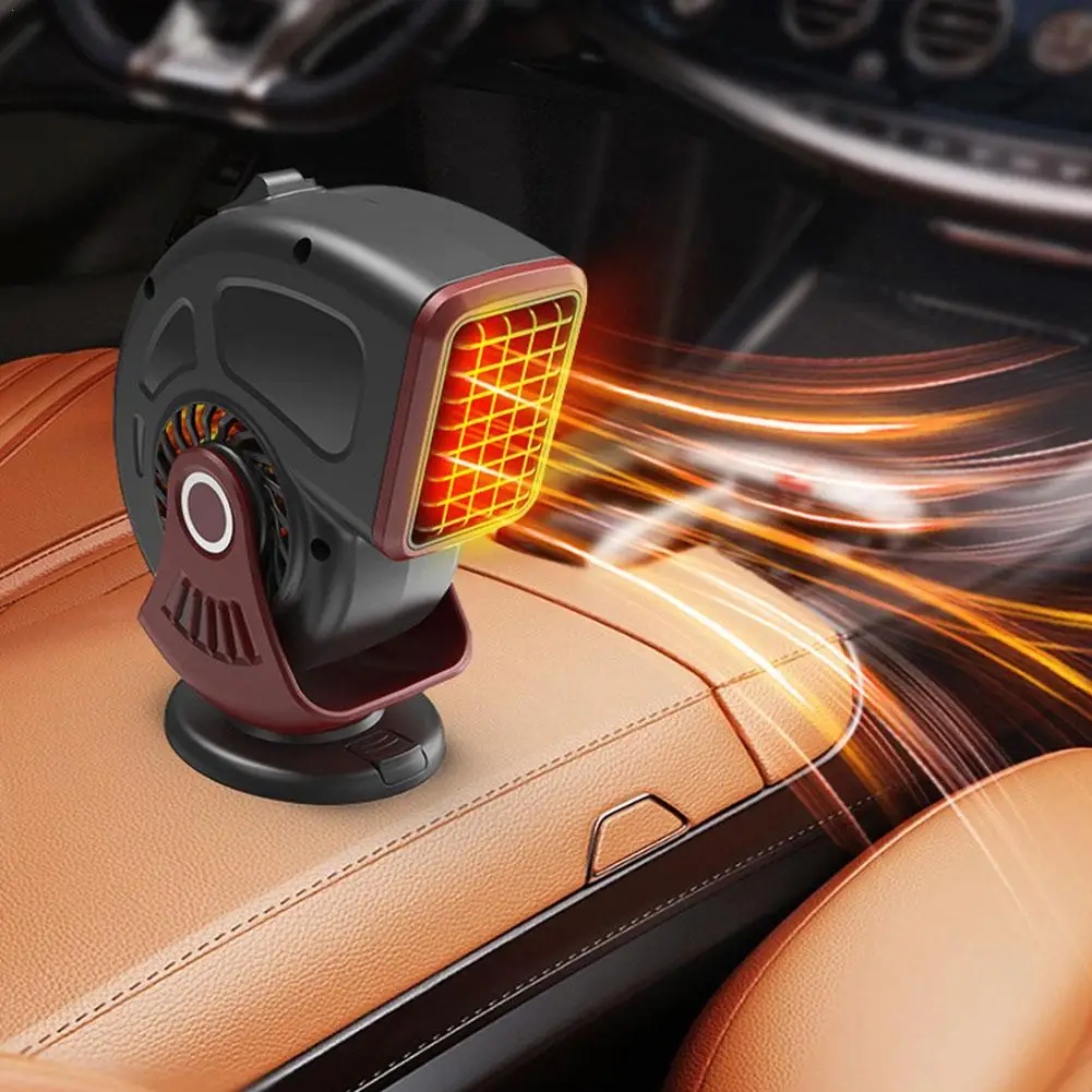 

Car Heater Fan 12V 120W Car Heater 2 In 1 Fast Heating Cooling Windshield Defroster Defogger With 360 Degree Rotary Base For Car