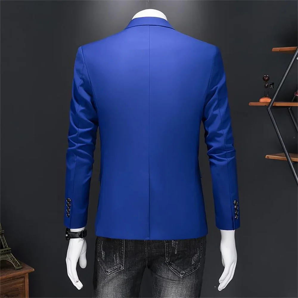 Blazer d'affaires décontracté pour hommes, manteau en Y imbibé, blazers de robe de mariée du marié, boutique de mode, document solide, marque haut de gamme