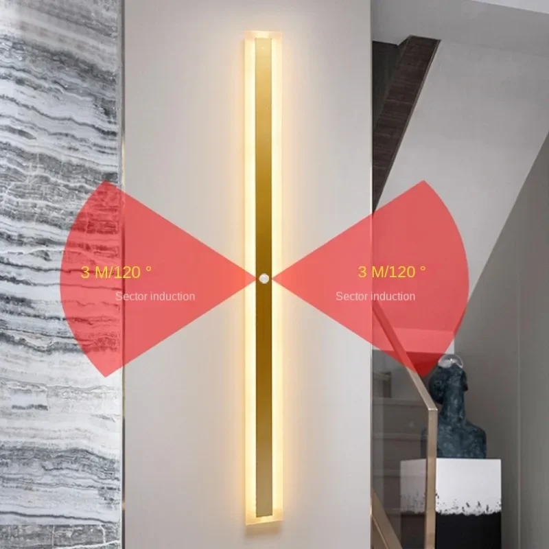 Long Strip Wall Lamp Outdoor Waterproof IP65 Motion Sensor LED Light wall light outdoor porch light For Living Room Garden Porch