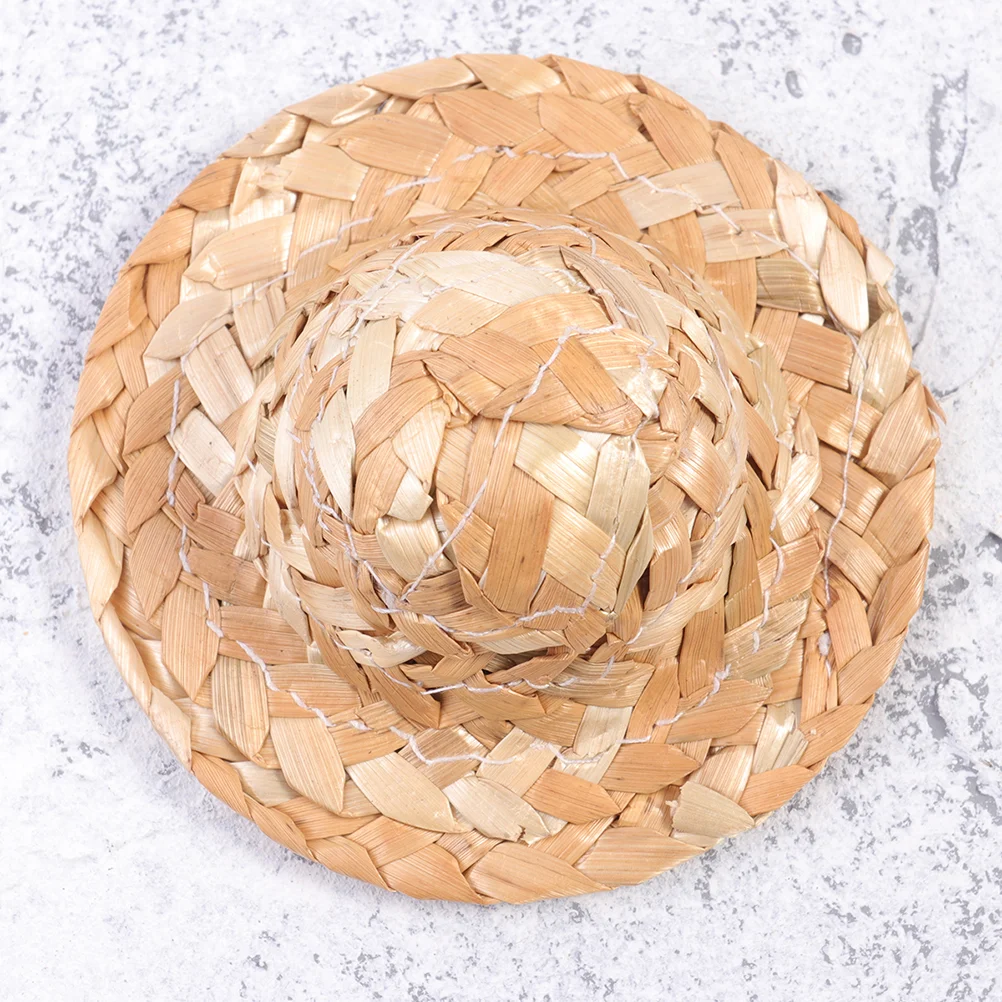 

Miniature Straw Hats Craft Doll Knitting Hat Dollhouse Diy Decoration Accessories