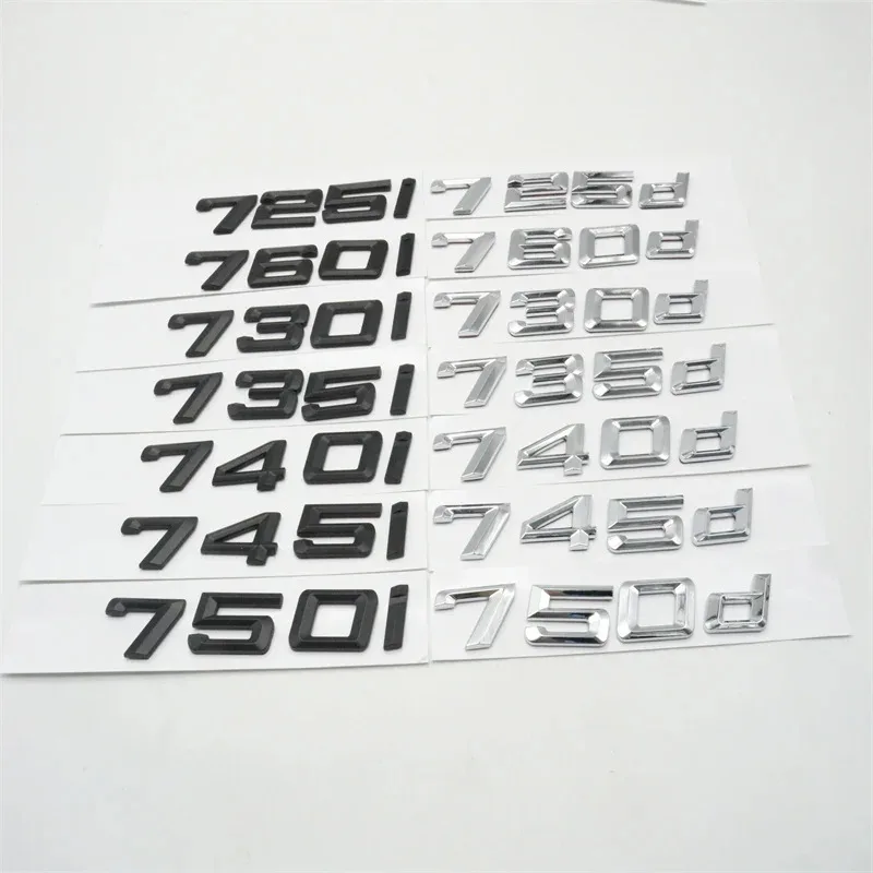3D ABS 엠블럼 레터 리어 트렁크 로고 (7 시리즈 725i 730i 740Li 745i 750iL 760i 730d 735d 740d 745d 750d 760d 차량용 스티커)