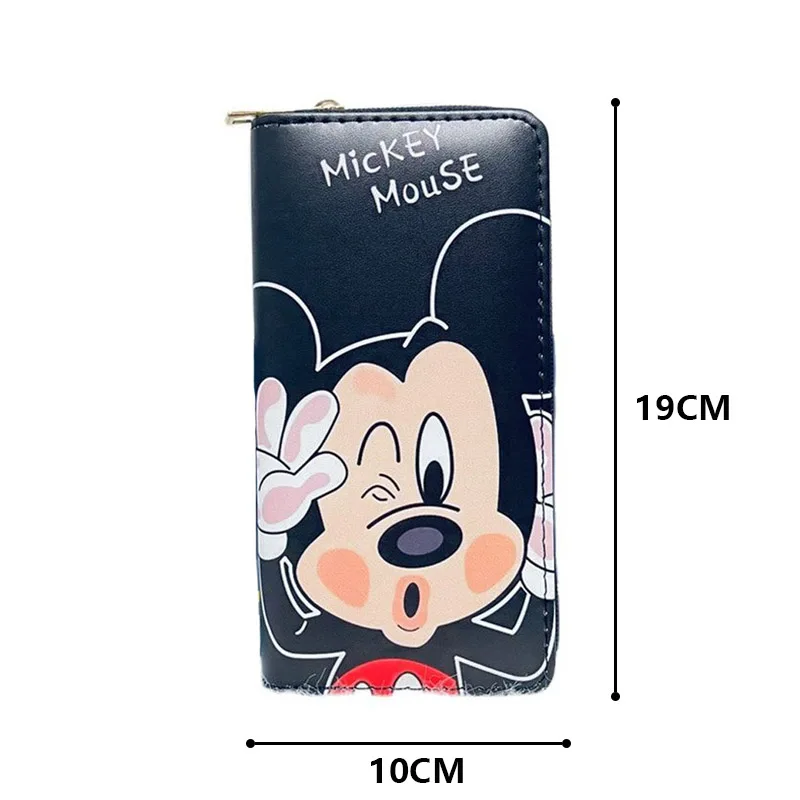 Disney Woman Long Wallet Cartoon Mickey Mouse Coin Bag Cute Minnie PU Leather Girl Card Package Children Holder Clutch 3