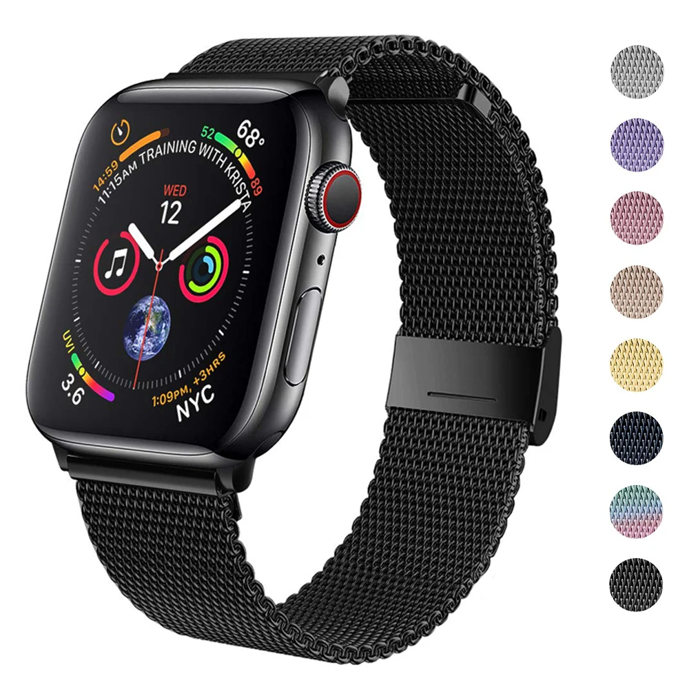 Magnetic Loop Strap For Apple Watch Band 44mm 40mm 45mm 41mm 42mm 38mm  Stainless Steel Correa Bracelet Iwatch Serie 3 4 5 6 Se 7 - Watchbands -  AliExpress