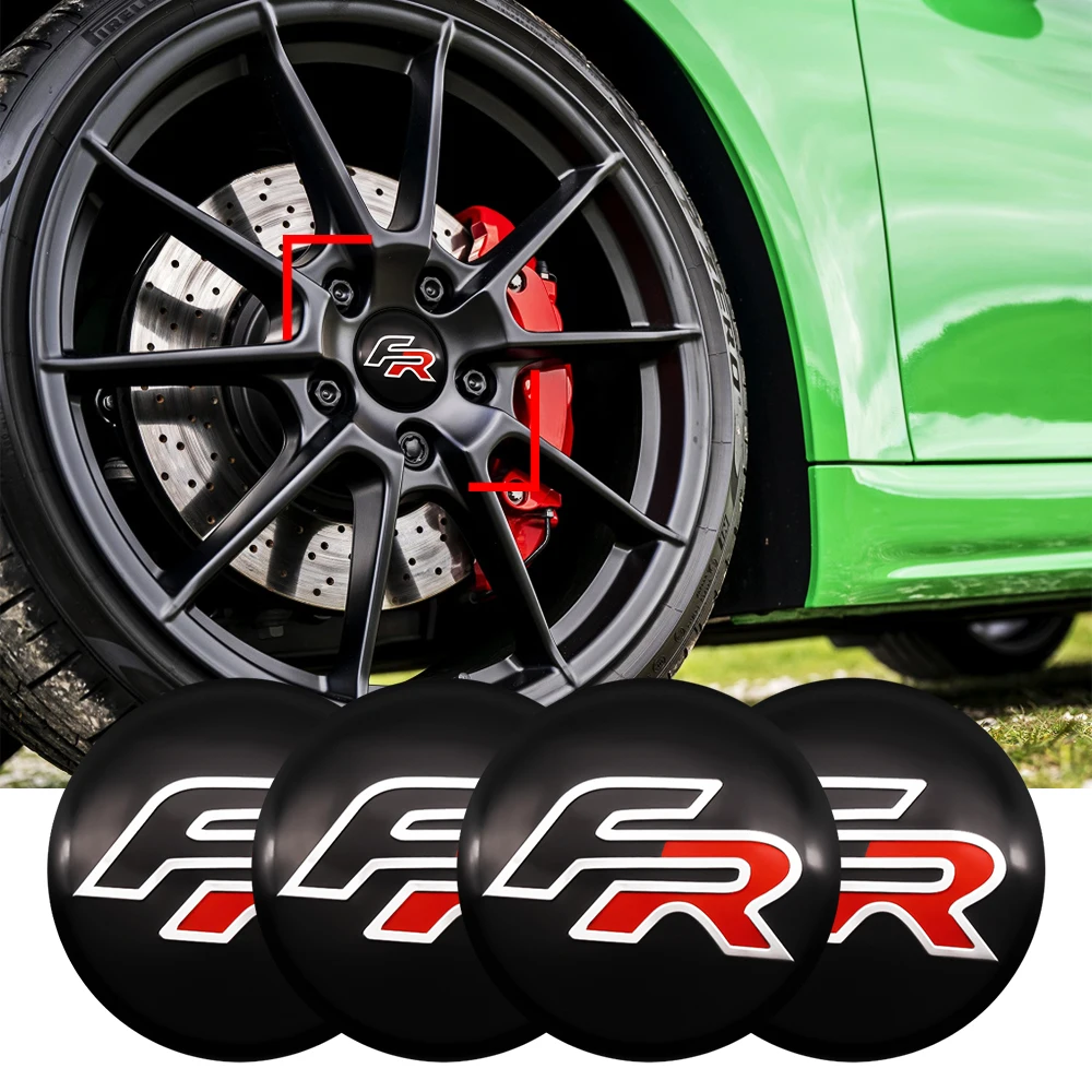 4Pc 56+60mm Car Wheel Center Caps Stickers Auto Rim Cover Emblem Badge For SEAT Leon cupra MK1 MK2 Ibiza 6J 6F 1P 5F FR Altea wheel center caps