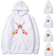 

Hoodies Long Sleeve Sweatshirts Feather Print Men/Female Unisex Casual Loose Pocket Clothes Long Sleeve Tops Fashion Streetwear