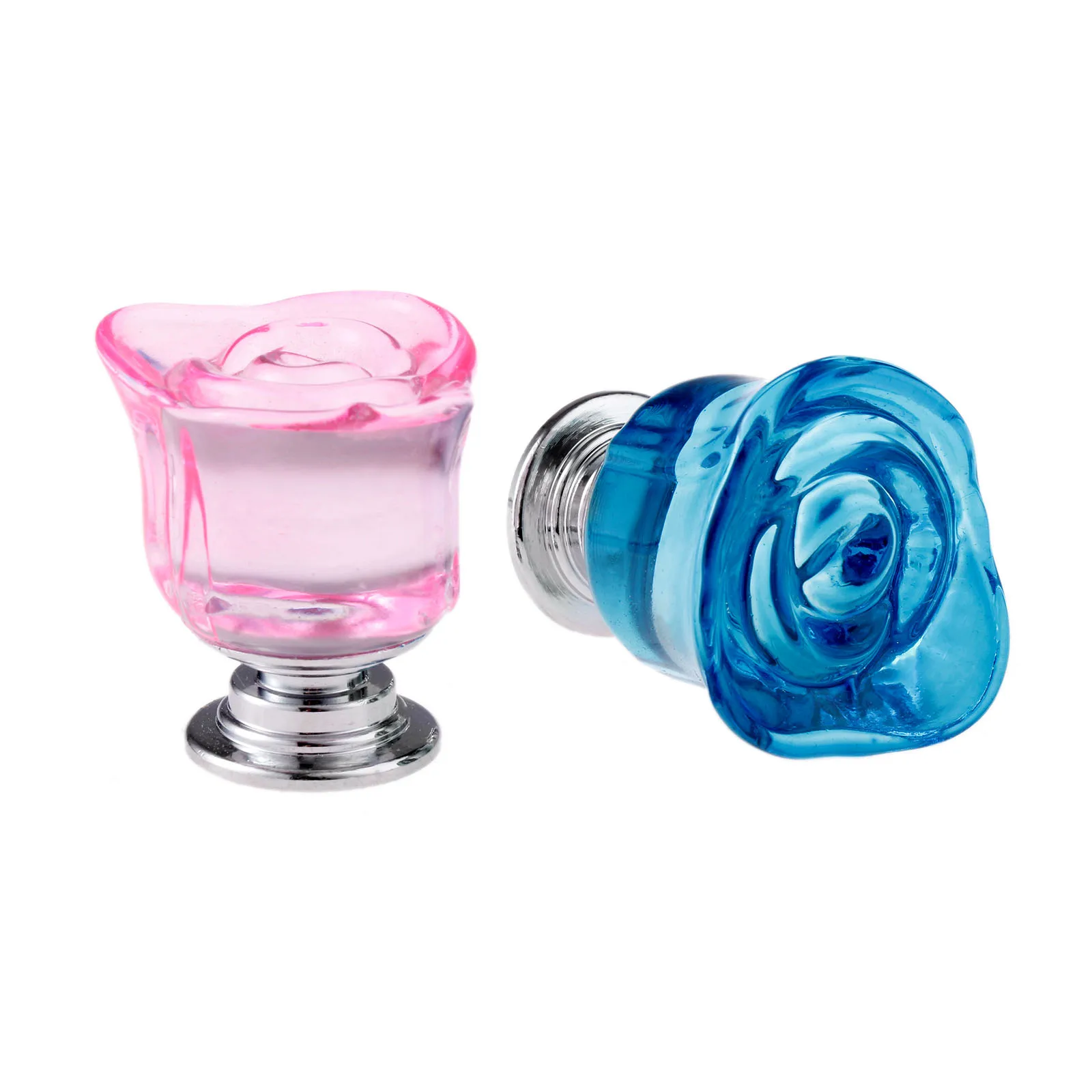 Description Picture 6 of item5Pcs 30mm Crystal Rose Glass Clear Knob Furniture Kitchen Drawer Cabinets Handles Dresser Closet Pull Furniture Fittings w/Screw