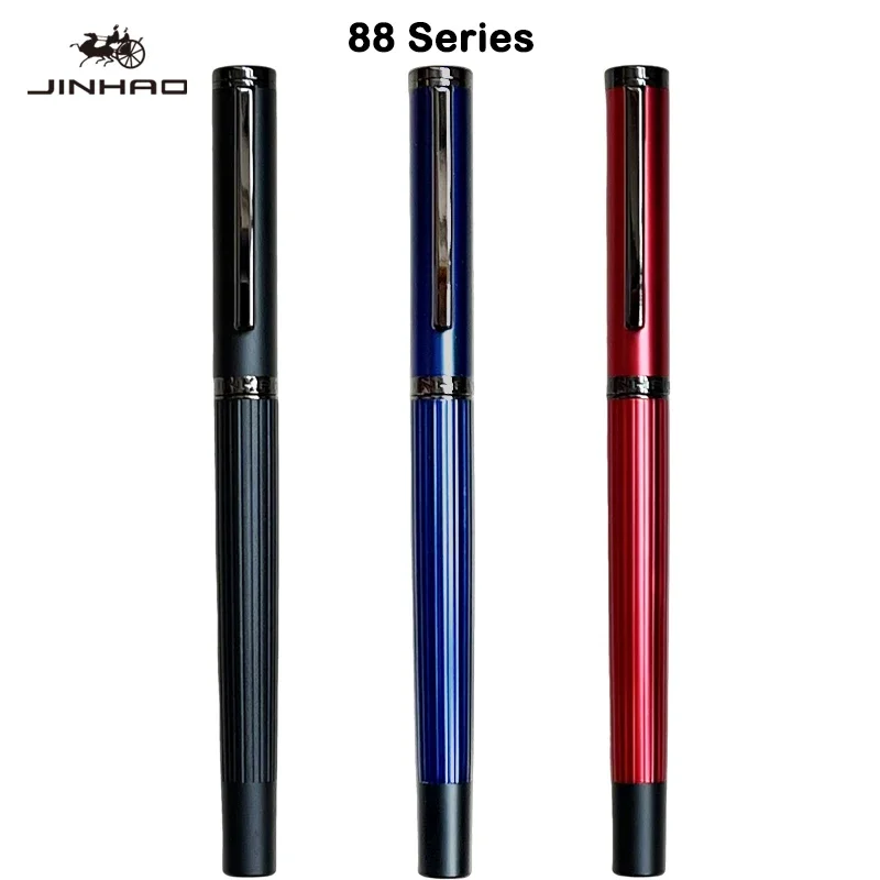 럭셔리 JINHAO 88 금속 만년필, 블루, 레드, 블랙 컬러, 필기 펜, F/EF 펜촉, 비즈니스 사무실 학교 용품, 문구 PK 82