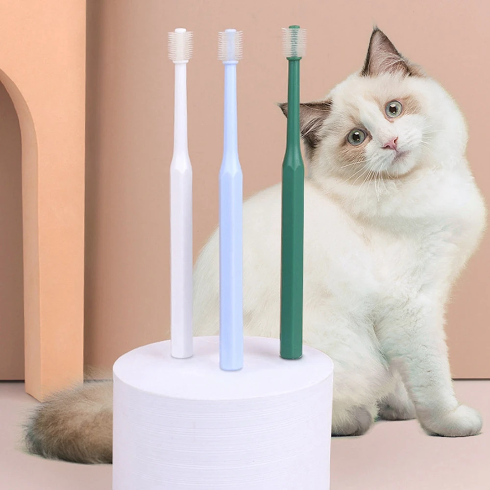 Pet Cat Toothbrush Super Soft Tooth Brush 360 Degree Oral Cleaning Cat Cleaning Mouth Dog Toothbrush Multifunctional Dropship