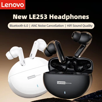 Lenovo LE253 Headphones TWS Wireless Bluetooth 6.0 Earphone ANC Call Noise Reduction HiFi Sound Game Sports Headset With Mic New