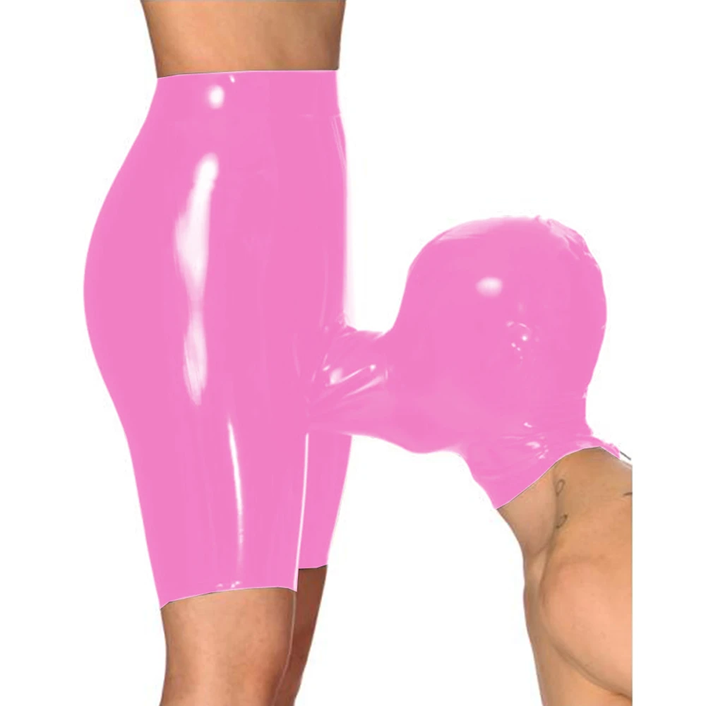 Men Open Crotch Pants PVC Latex Leather 