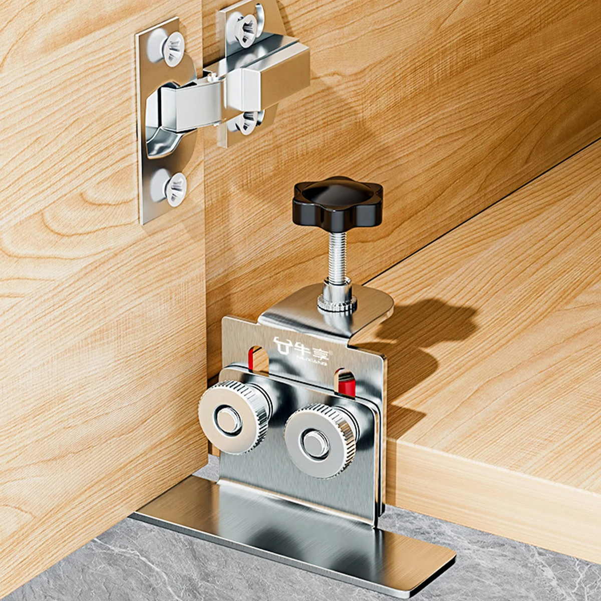 Adjustable Multi-Functional Woodworking Cabinet Door Installation Locator