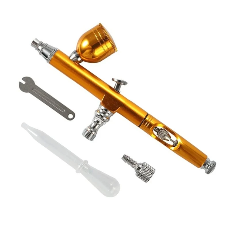 Dual Action Feed 0.3mm Nozzle Aluminum Cake Decorating Brushes 7CC Capacity Upgraded