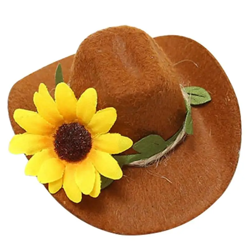 20 mini cappelli in plastica, piccoli cappelli da cowgirl occidentali, cappelli in miniatura per bambole, tappi per bottiglia di vino e cupcake, decorazioni fai da te per feste (mucca + rosa