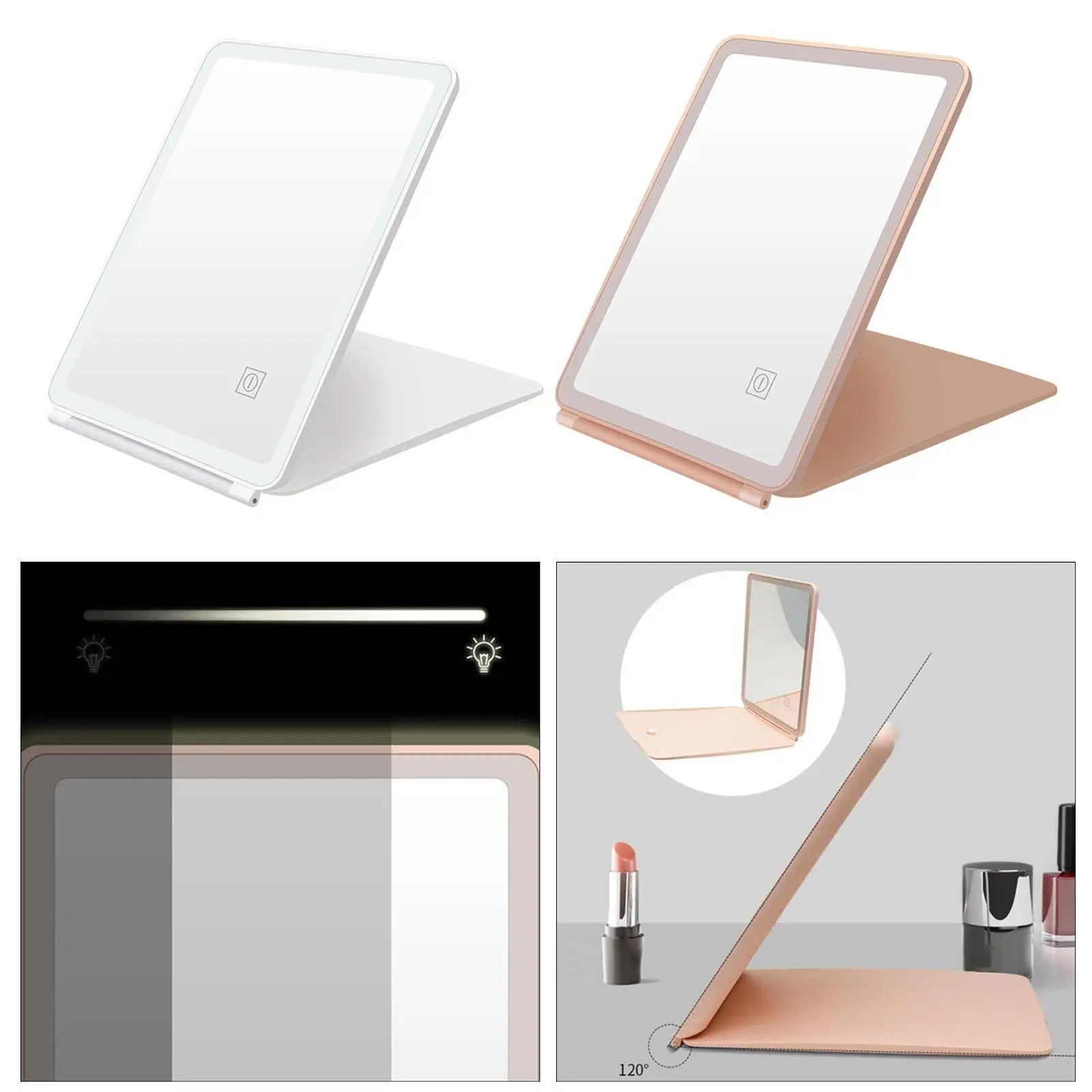 LED Makeup Mirror Touch Screen Dimming Dimmable Cosmetic Lighted up Mirror