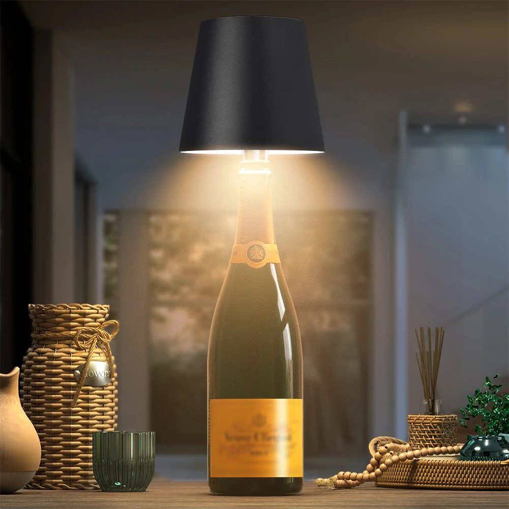 Description Picture 5 of itemWireless Bottle Lamp LED Wine Bottle Base Rechargeable Vases LED Light Portable Warm Light & RGB Wireless Touch Table Lamp