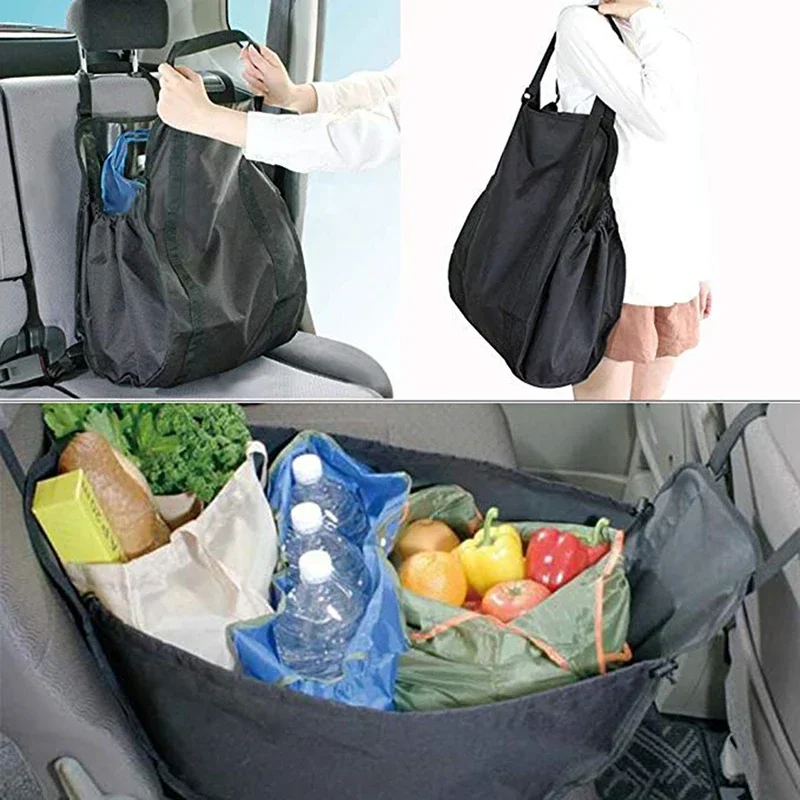 뒷좌석에 대 한 자동차 고용량 다기능 좌석 보관 가방 휴대용 보관 가방 쇼핑 바구니 재사용 가능한 자동차 액세서리