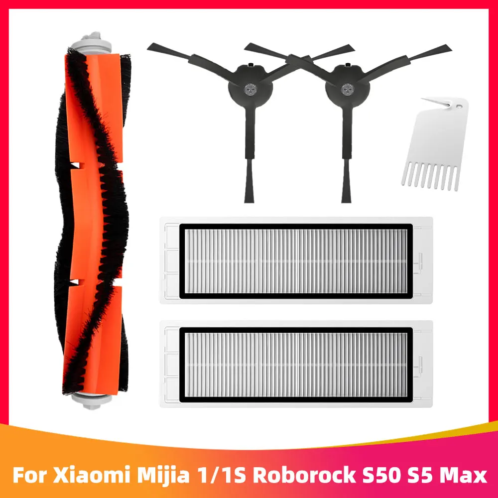 Premium Spare Parts Set for Robot Vacuum Cleaners – Includes Main Brush, Side Brush, and Filter