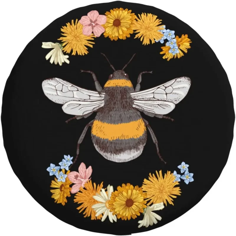 

Чехол для запасной шины прицепа, пыленепроницаемый полиэстеровый чехол, подходит для Rv, трейлера, внедорожника, грузовика, прицепа, жилого автомобиля, пушистая пчела 14 15 16 17 дюймов