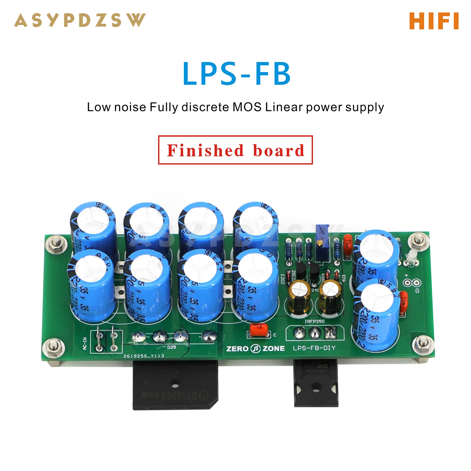 

LPS-FB Low noise HIFI Fully discrete MOS Linear power supply DIY Kit/Finished board DC 5--24V Optional