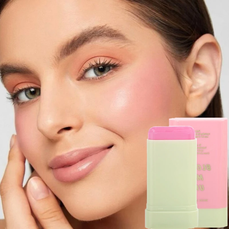 

1PC Tinted Moisture Blush Stick Lasting Color Rendering Natural Cheek Facial Rouge Highlight Brighten Contours Enhance Skin Tone