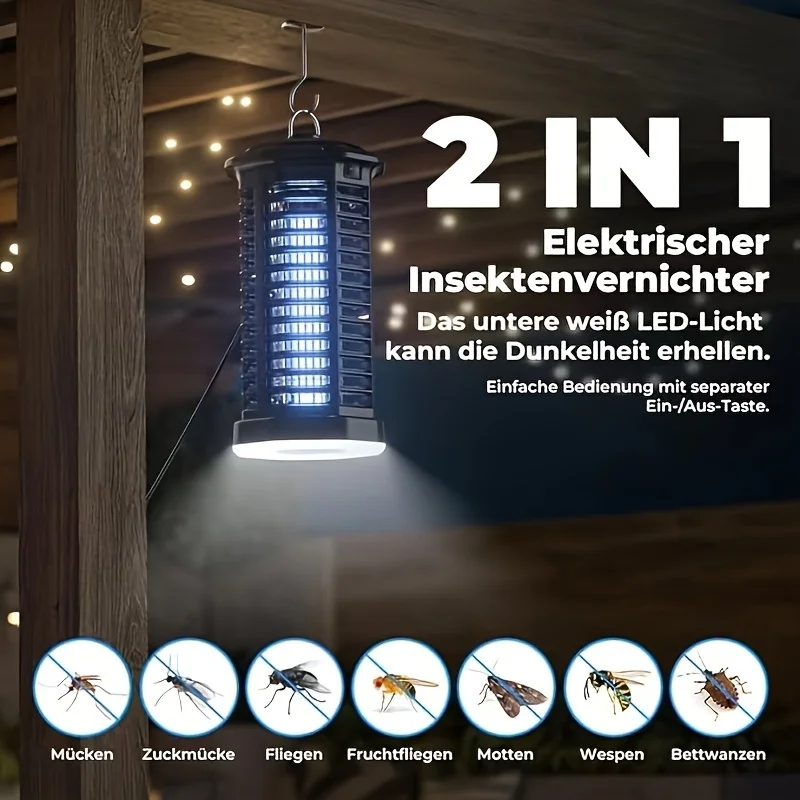 Mosquito Killer Lamp Bug Zapper 11W Electric Mosquito And Fly Killer With LED Light 2-in-1 Outdoor