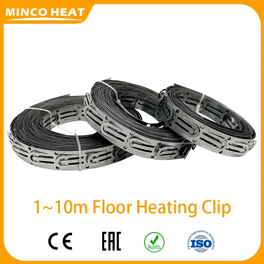 Minco Heat Clip chauffant au sol en acier galvanisé de 1 à 10 mètres pour la fixation des câbles chauffants sur le sol, le toit, la gouttière et ainsi de suite