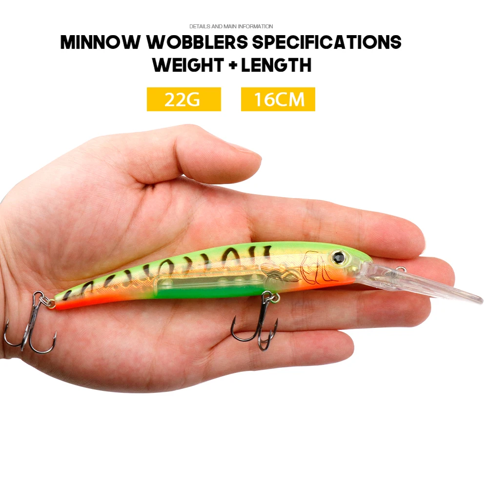 Fish Minnowvtavta 16cm Minnow Crankbait - Lifelike Floating Fishing Lure  With Treble Hooks