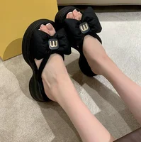 Women Slippers 2025 Summer Casual Shoes Versatile Thick Sole Women flip flop Outwear Bow Beach Slippers Sexy Slides tongs femme - Image 5
